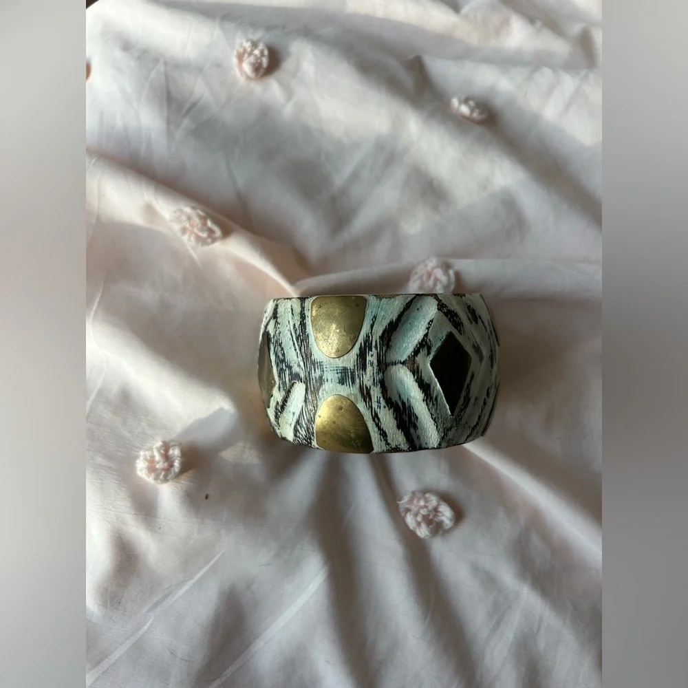 Large Gold and Turquoise Bracelet